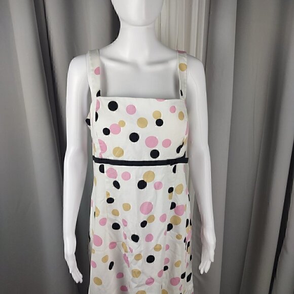 Kim Rogers Sleeveless Polka Dot Cotton Midi Dress With Stretchy Back. Size 16 - Picture 2 of 9